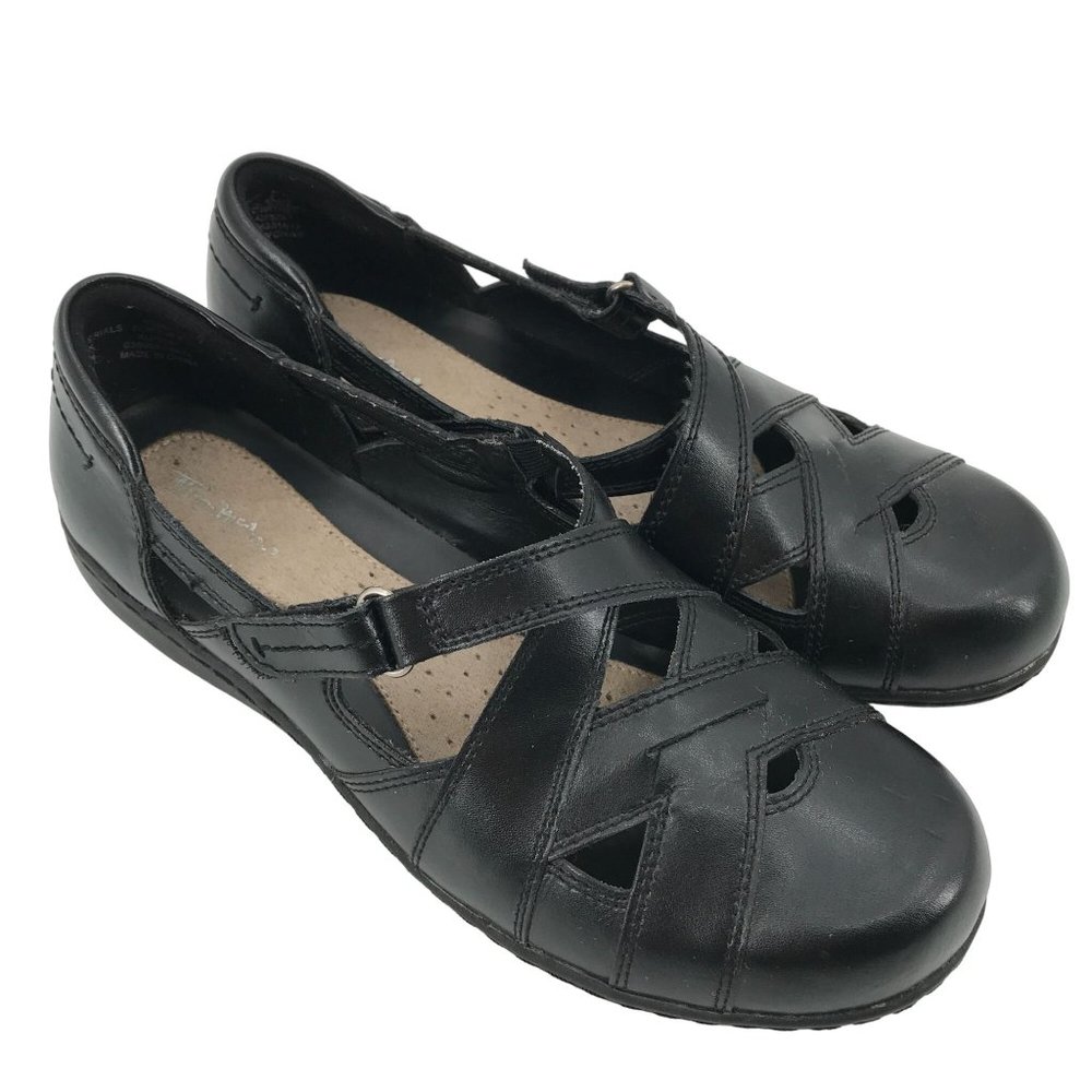 Thom McAn Womens Black Dorthey Adjustable Strap Loafer Size 8W 4895137741287 - Picture 1 of 12